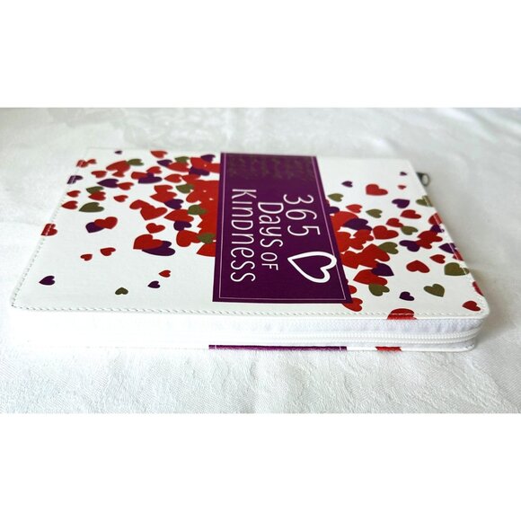 2024 365 Days of Kindness Faux Zippered Leather Cover Heart Design Motivational - Picture 3 of 10